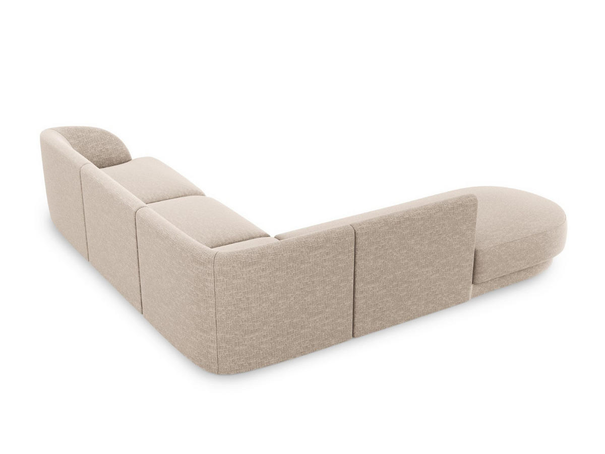 ECKSOFA links Miley aus Chenille-Stoff beige 6 Sitzplätze - Beige, Textil (248/255cm) - Micadoni