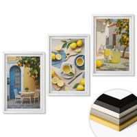 WANDBILDER 3er-Set - 40x60 cm Weißer Rahmen - Zitronenlimonade blaue Tür - Weiß, Kunststoff (40/60cm) - ArtPrintCave