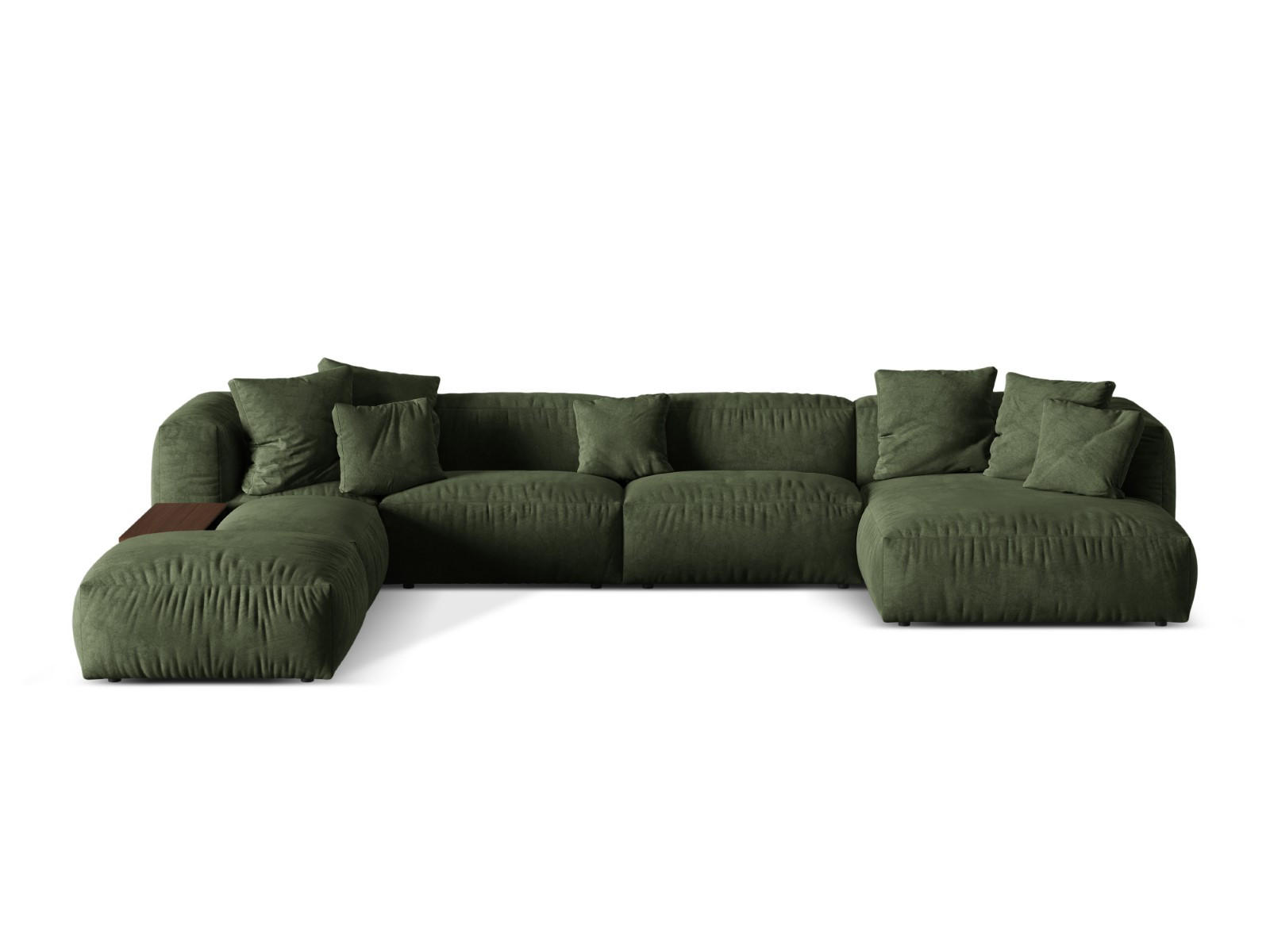 PANORAMASOFA modular links Martina aus Samt grün 5 Sitzplätze - Grün, Textil (280/75/406cm) - Micadoni