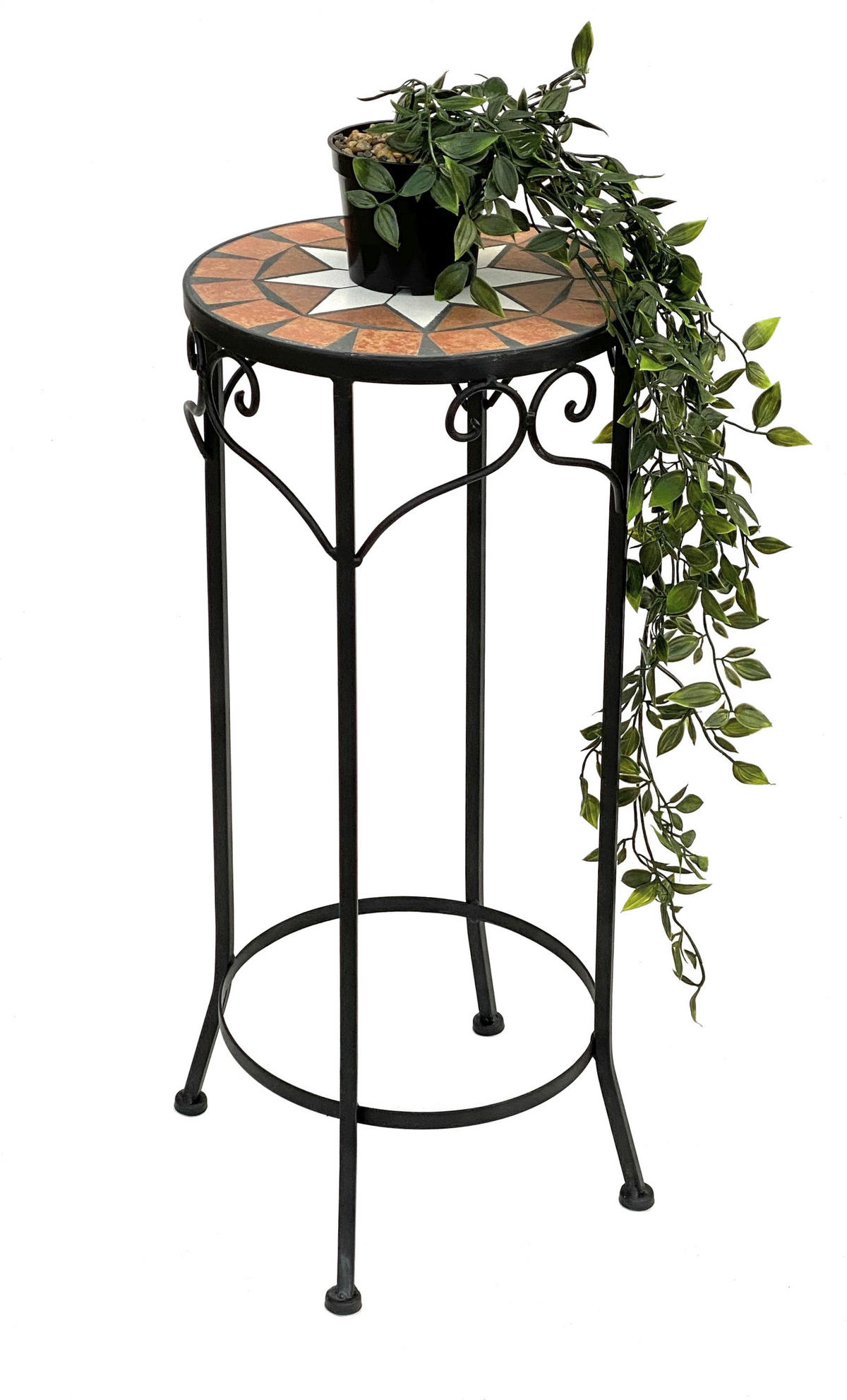 BLUMENHOCKER Merano 62 cm Rund 12011 - Schwarz, Metall (26/62/26cm) - DanDiBo
