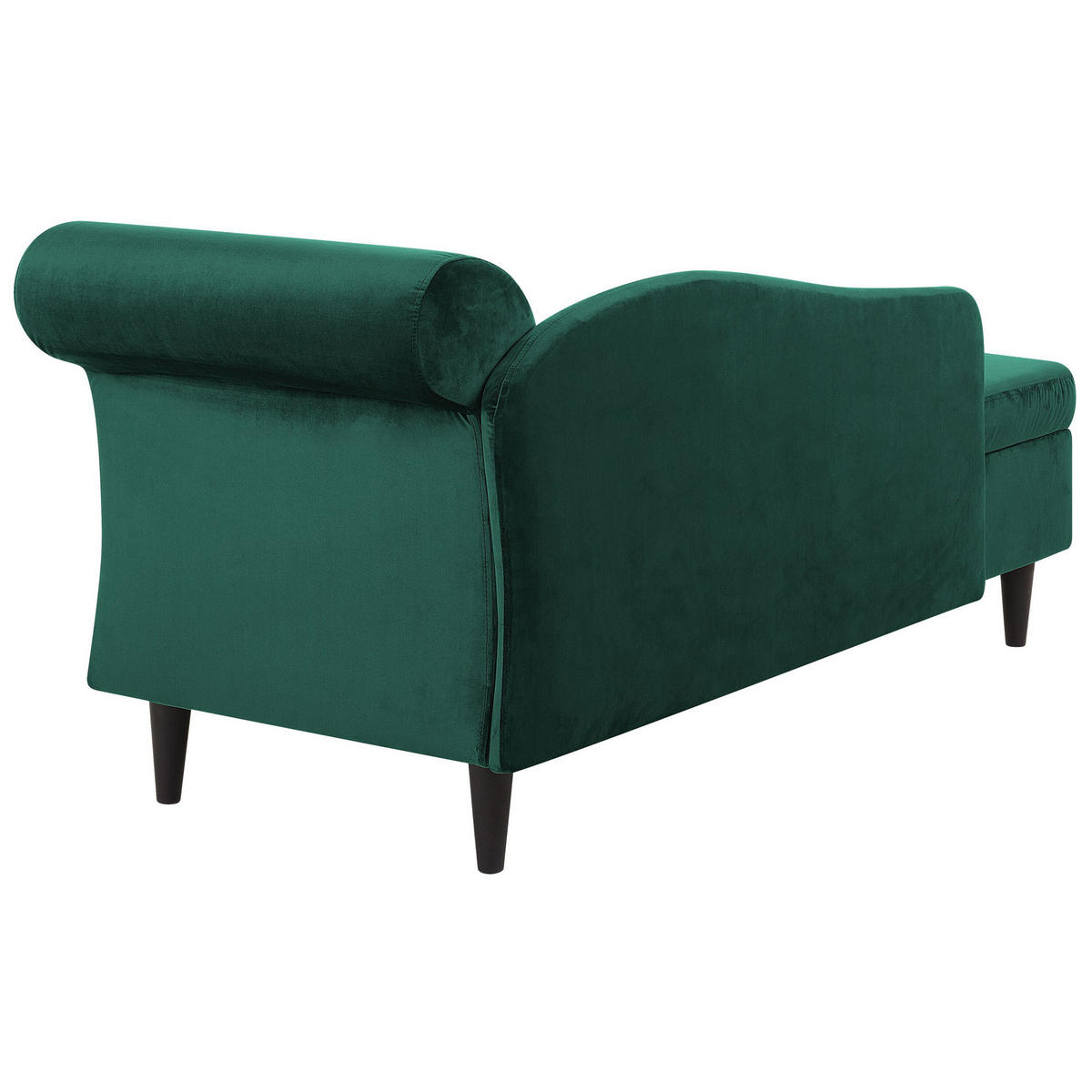 CHAISELONGUE Samtstoff smaragdgrün rechtsseitig Luiro - Schwarz/Grün, Textil (160/77/70cm) - Beliani