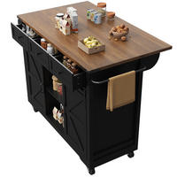 KÜCHENINSEL mit Arbeitsplatte 140 cm Schwarz MDF - Schwarz, Holz (45/94/140cm) - Beauniv