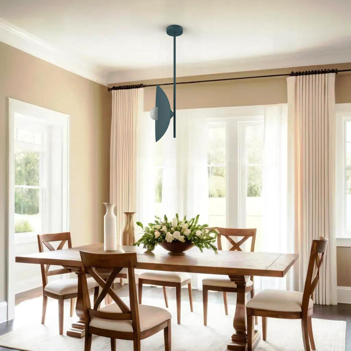 DECKENLEUCHTE - Blau, Metall (40/40/83cm) - Lumicom