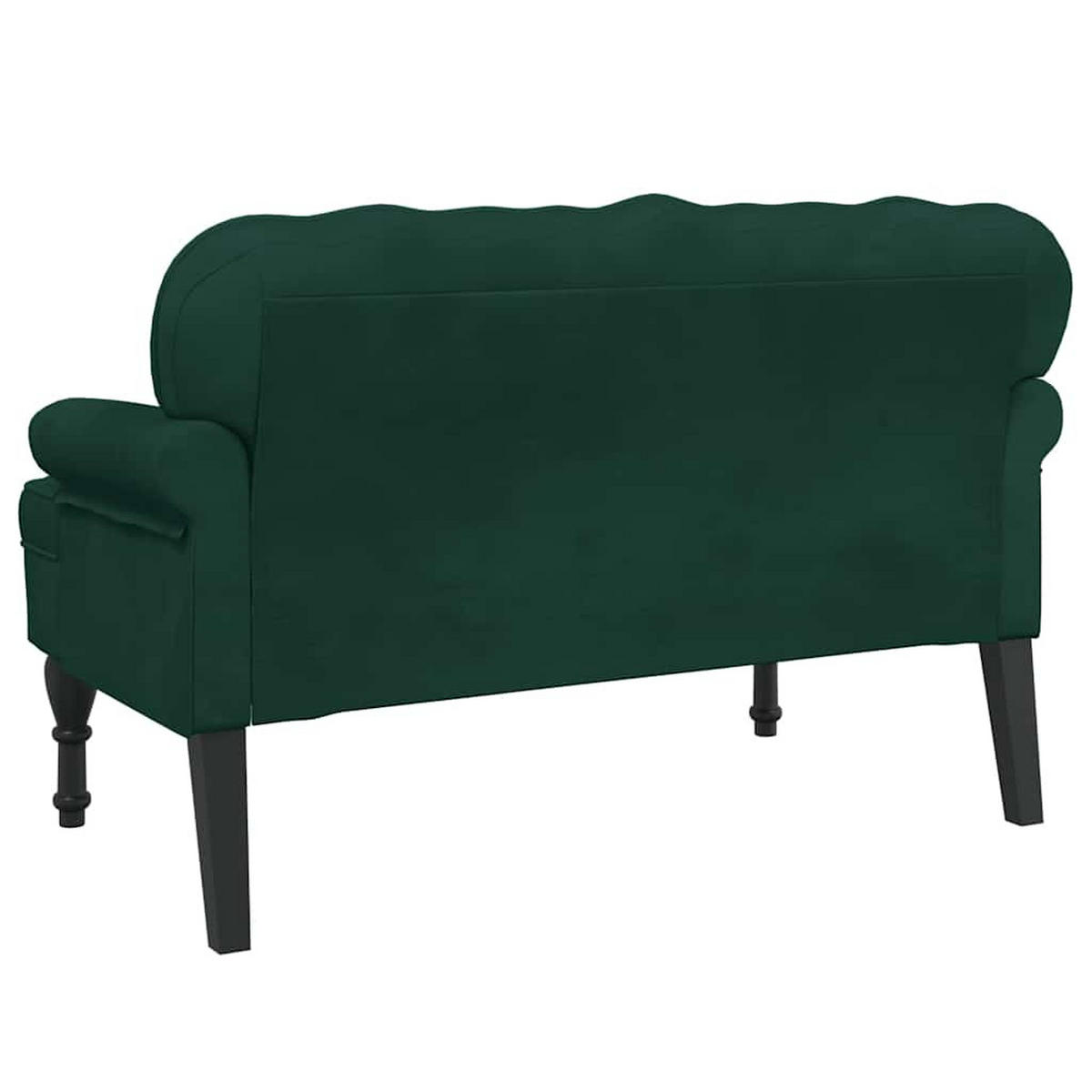 SITZBANK Mit Rückenlehne Dunkelgrün 119,5/64,5/75 Cm Samt - Grün, Naturmaterialen (64.5/75/119.5cm) - vidaXL