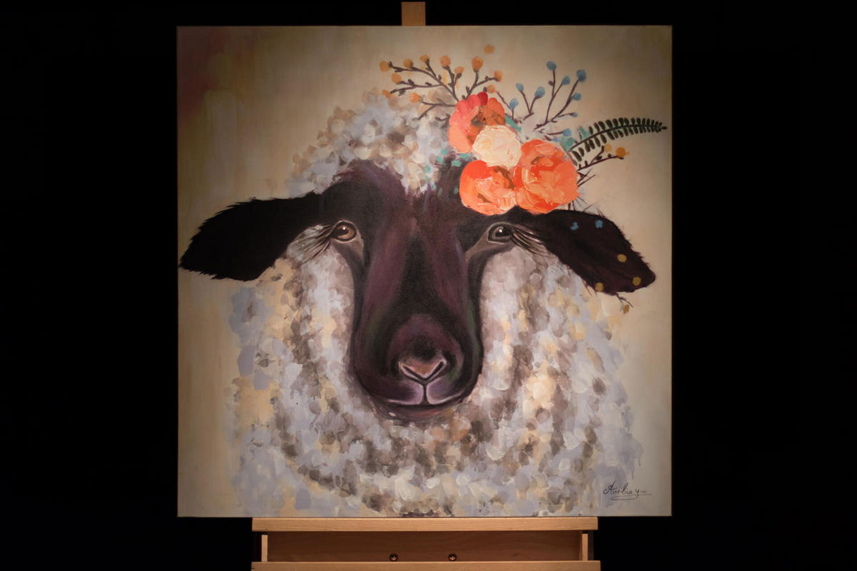 ACRYLBILD HANDGEMALT 80/80 cm - Beige/Schwarz, Holz/Textil (80/80cm) - KUNSTLOFT