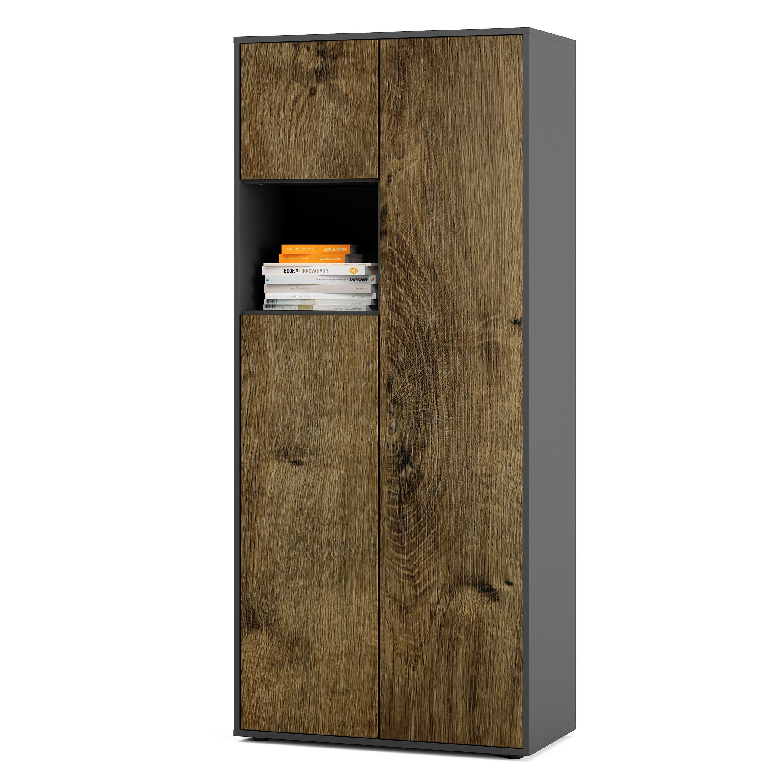 AKTENSCHRANK Amira T10 Eiche Ribbeck 180/80/40 cm - Alteiche, Holzwerkstoff (80/180/40cm) - SIMPLYFURN