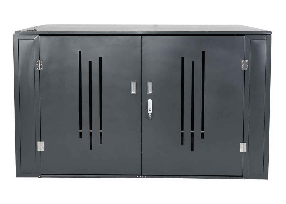 FAHRRADGARAGE 4er 121x202x150cm Anthrazit - Anthrazit, Metall (202/121/150cm) - PROREGAL