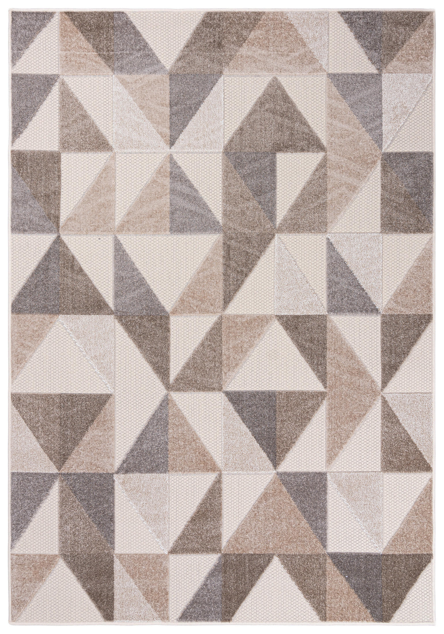 TEPPICH Outdoor Beige Bunte Geometrisch Kurzflor Rechteckige - 120x170 cm - Ecru, Textil (120/170cm) - Mazovia