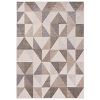 TEPPICH Outdoor Beige Bunte Geometrisch Kurzflor Rechteckige - 160x230 cm - Ecru, Textil (160/230cm) - Mazovia