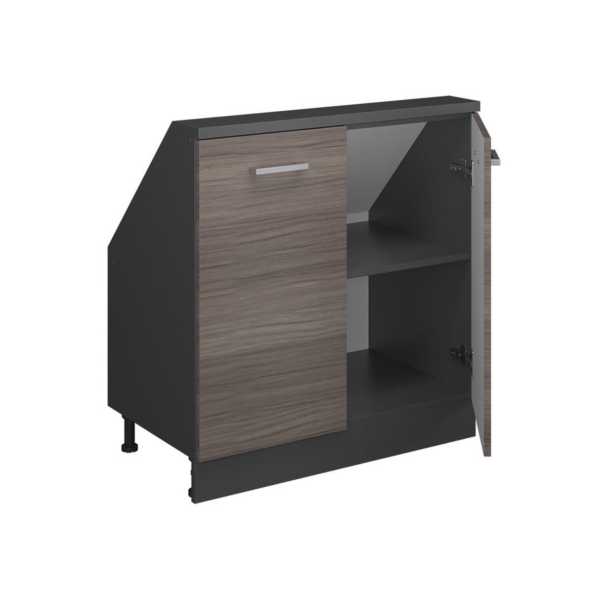 KUCHYŇSKÁ SKŘÍŇKA POD ŠIKMOU STŘECHU R-Line Ušlechtilá šedá/antracitová - šedá/antracitová, kompozitní dřevo (80/81.6/46cm) - Vicco