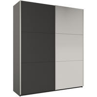 SCHWEBETÜRENSCHRANK Rossa mit 2 Türen und Spiegel, 200 cm, Graphit - Graphitfarben, Holzwerkstoff (200/244/65cm) - Beautysofa