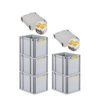 EUROBOX 5x Nextgen Color Mit Auflagedeckel 32x30x40cm Griffe Gelb Geschlossen - Gelb, Kunststoff (30/32/40cm) - PROREGAL