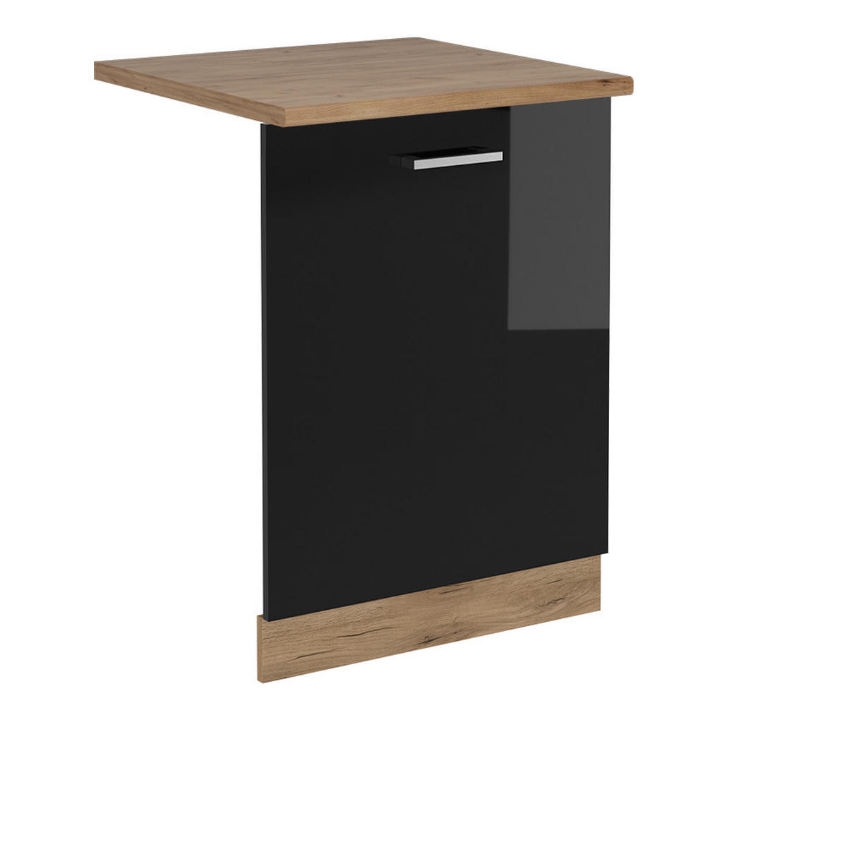 ČELNÍ PANEL MYČKY R-Line Černý vysoký lesk - medově dubová/vysoce lesklá černá, kompozitní dřevo (60/81.8/1.6cm) - Vicco