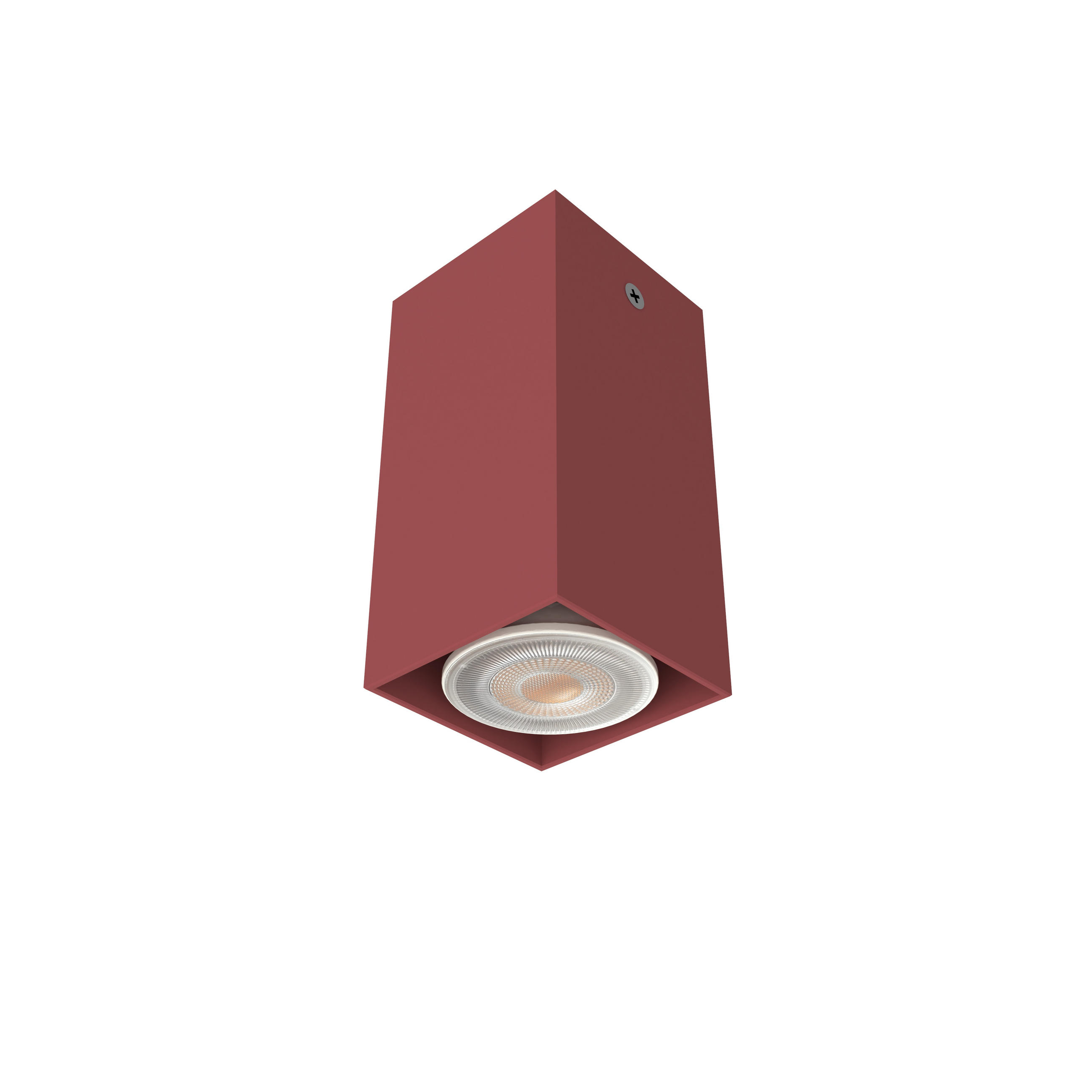 DECKENLEUCHTE Cube H10 - Rot, Metall (6/6/10cm) - Lumicom