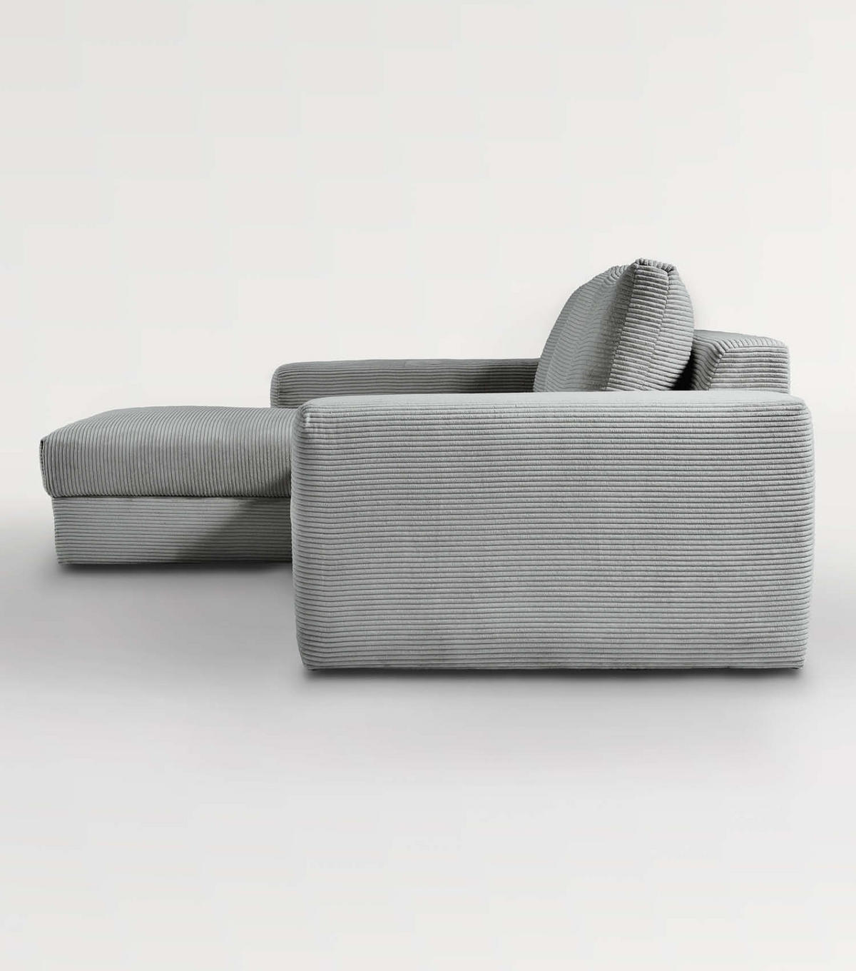 ECKSOFA Der Klassiker Recamiere links - Grau, Textil (280/190cm) - Mokebo