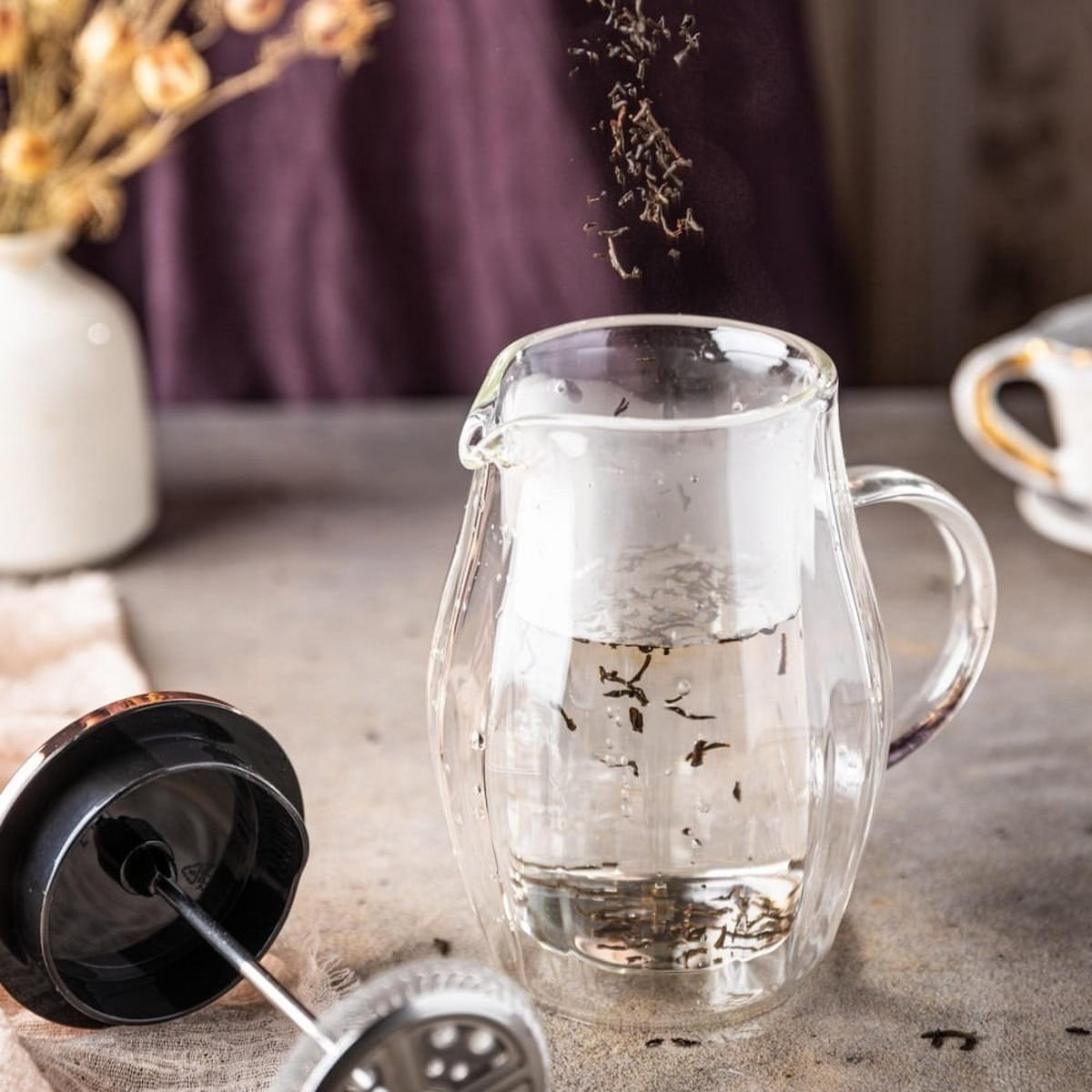 TEEKANNE Silber 10/10/18 cm KB7721 - Silberfarben, Glas (0.35L) - Klausberg 