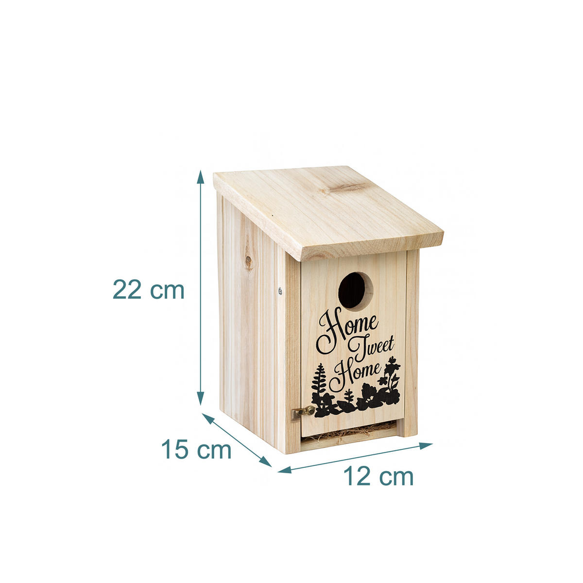 NISTKASTEN Natur Tannenholz 22x12x15 cm - Hellbraun, Holz/Metall (12/22/15cm) - Relaxdays
