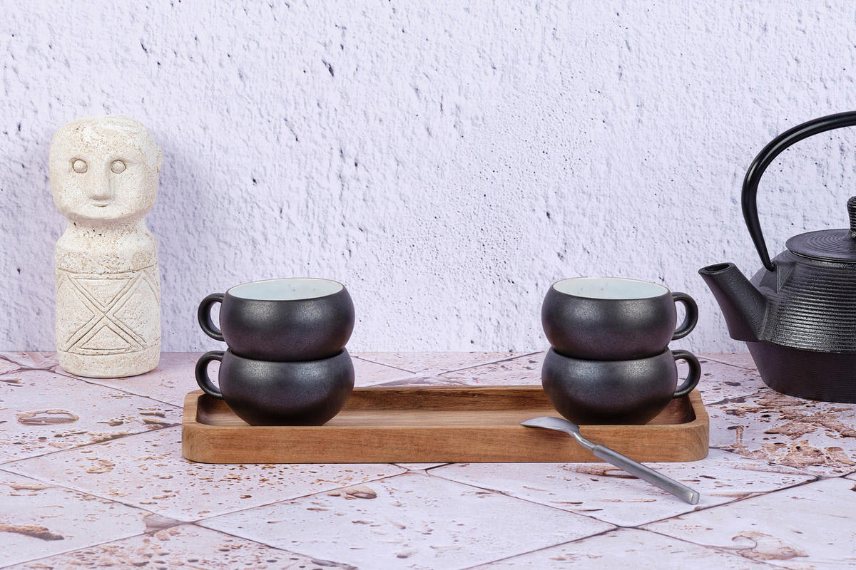 TASSEN Gourmet 120ml - 4er-Set - Onyx - Schwarz, Keramik (0.12L) - Björn