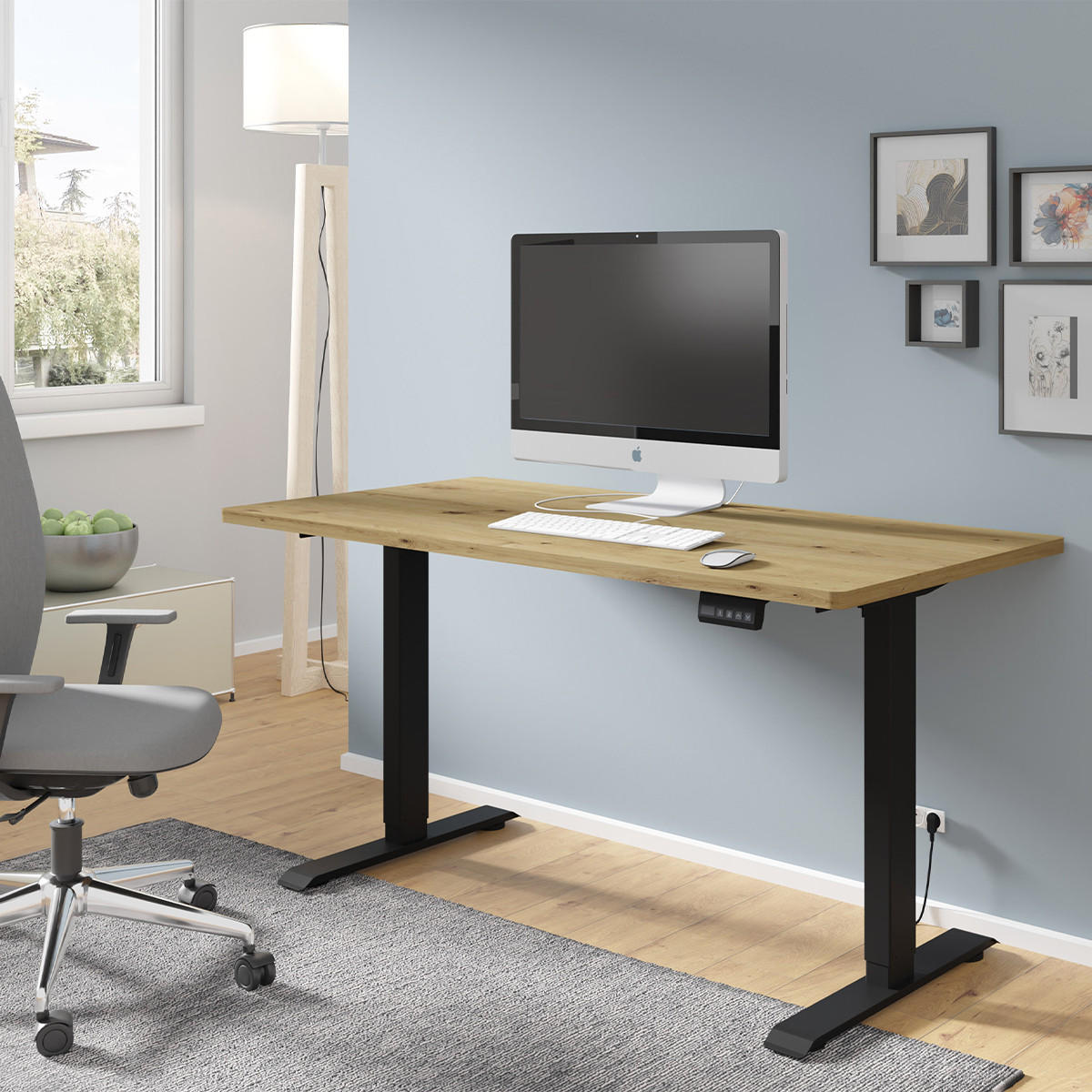 SCHREIBTISCH Ergo Holz und Schwarz - Schwarz/Braun, Holzwerkstoff (70/140/73cm) - Petits-meubles