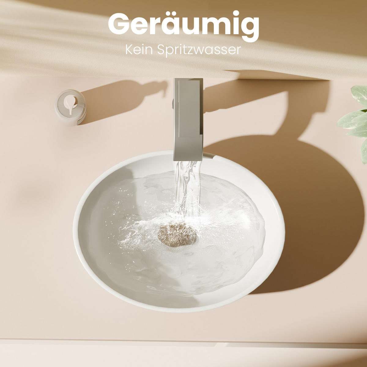WASCHBECKEN mit pflegeleichter Oberfläche Weiß 41,5 / 33,5 / 13 cm - Weiß Hochglanz, Keramik (33.5/13/41.5cm) - EMKE