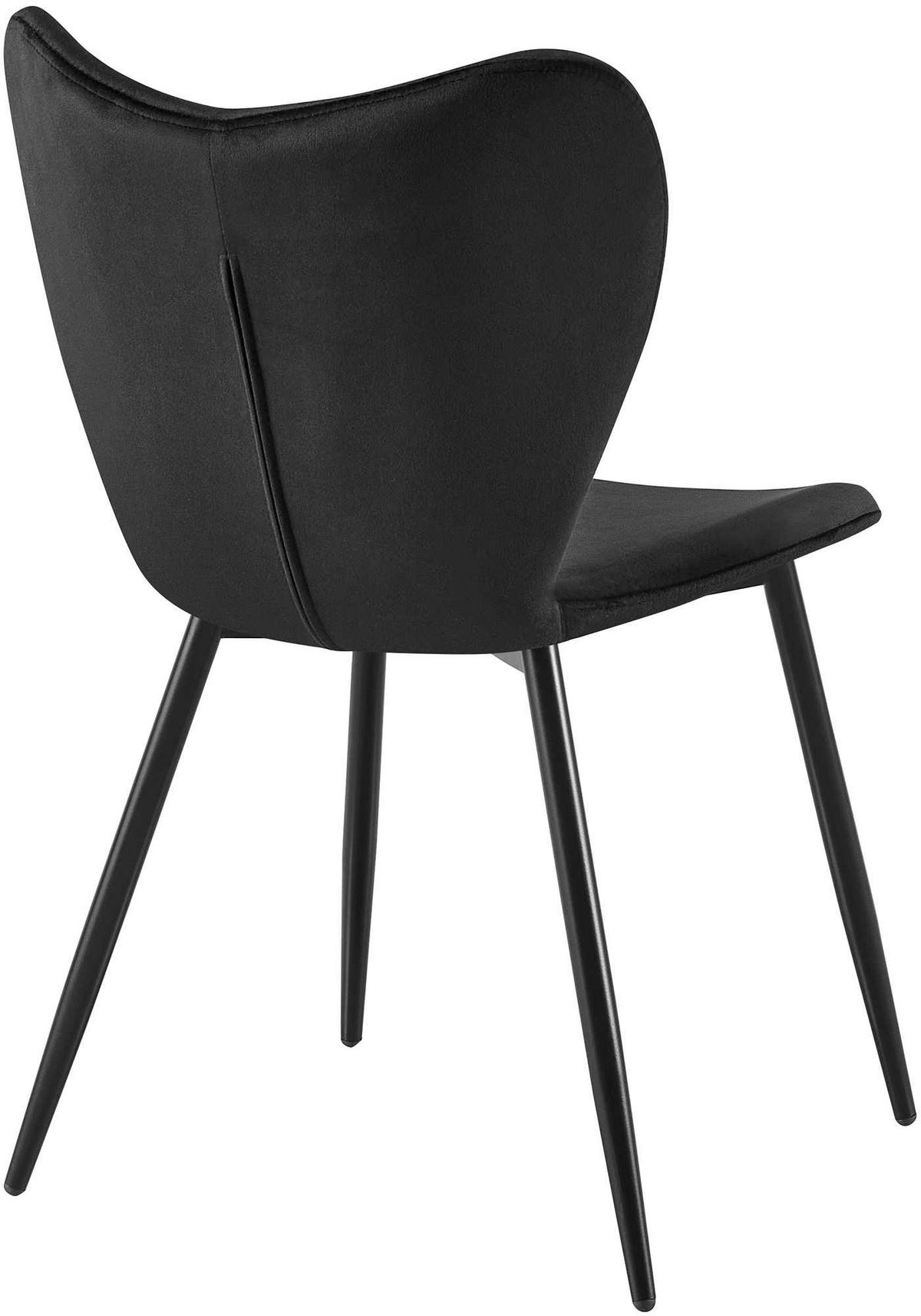 ESSZIMMERSTUHL Samt Schwarz - Schwarz, Textil/Metall (50/80/58cm) - CLP