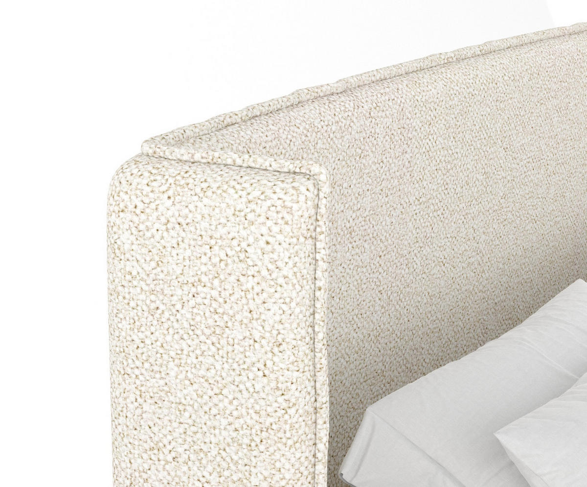 BOXBETT Skyline Creme 200/200 cm mit Matratze und Topper - Creme/Schwarz, Holz/Holzwerkstoff (200/200cm) - Maison de Reve