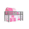 KINDERBETT Karolina 210x114x106 Massivholz Grau Textilset Princess 4 - Magenta/Grau, Holz (90/200cm) - 58aufmkessel
