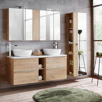 BADMÖBEL-SET 3-TLG. Toskana-56 - Braun, Holzwerkstoff (205/190/46cm) - Lomado