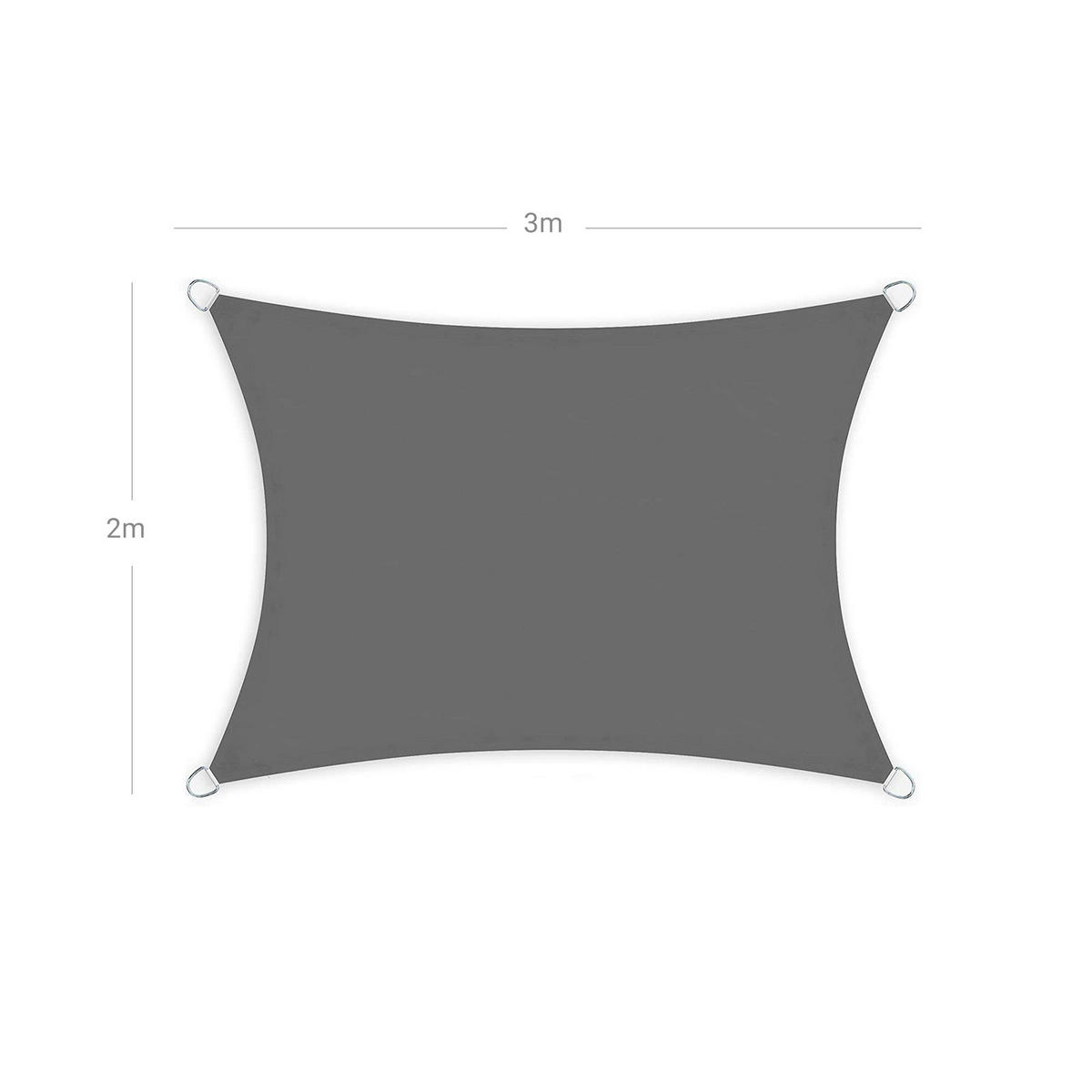 SONNENSEGEL 2 x 3 m - Grau, Textil (300/200cm) - Hansiro