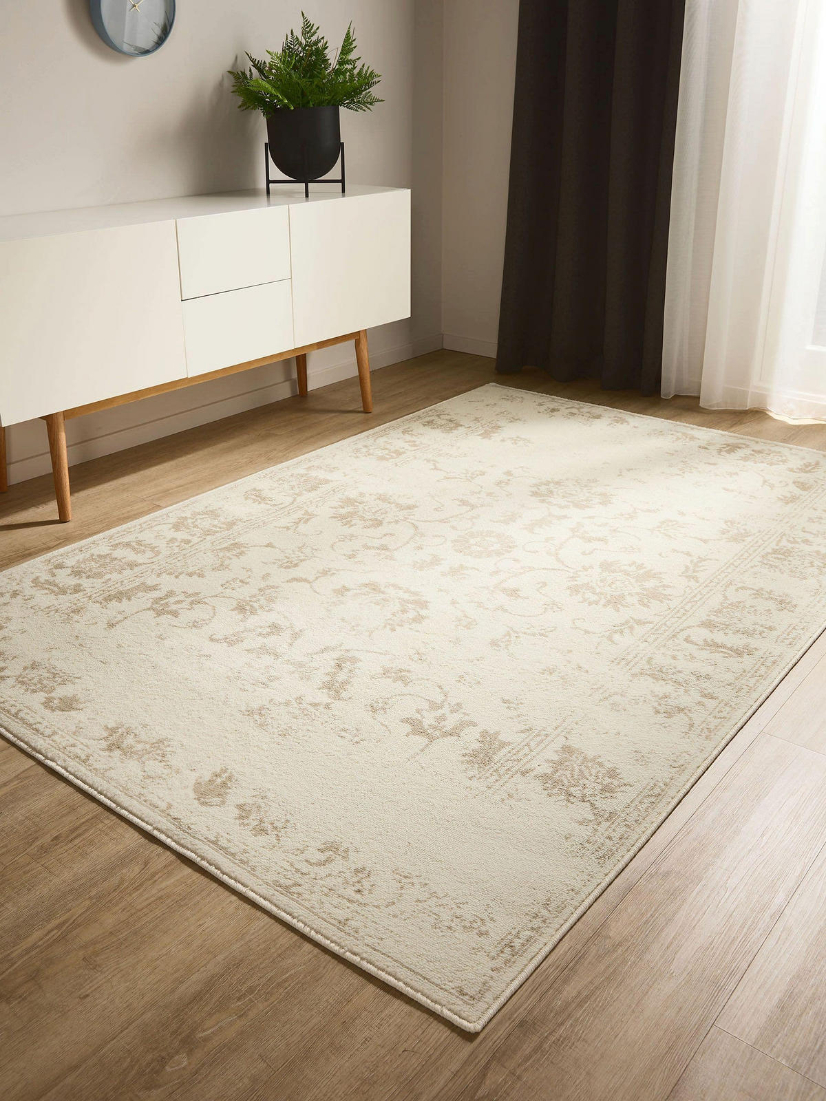 VINTAGE-TEPPICH Suki 140/200 cm - Beige/Creme, Kunststoff (140/200cm) - benuta