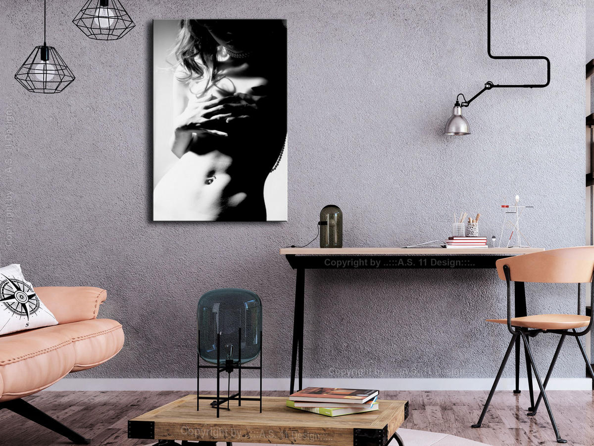 KUNSTDRUCK Schwarz-Weiß 40/60 cm - Schwarz, Textil (40/60cm) - KUNSTLOFT