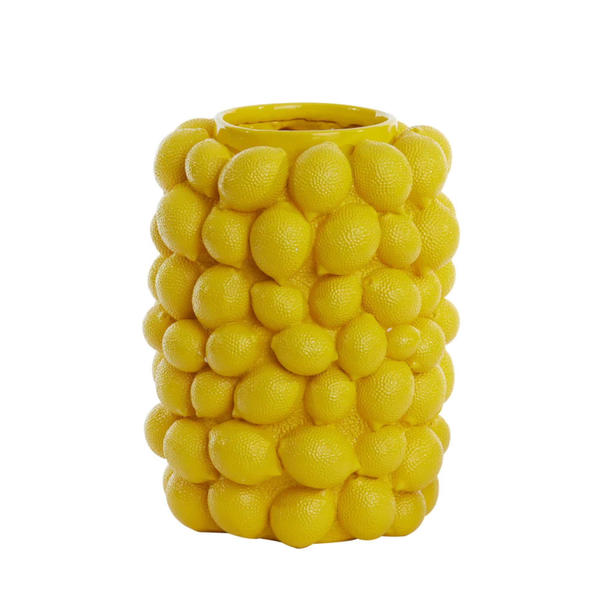 VASE Lemon Gelb 31/31/41 cm - Gelb, Kunststoff (41cm) - Light & Living