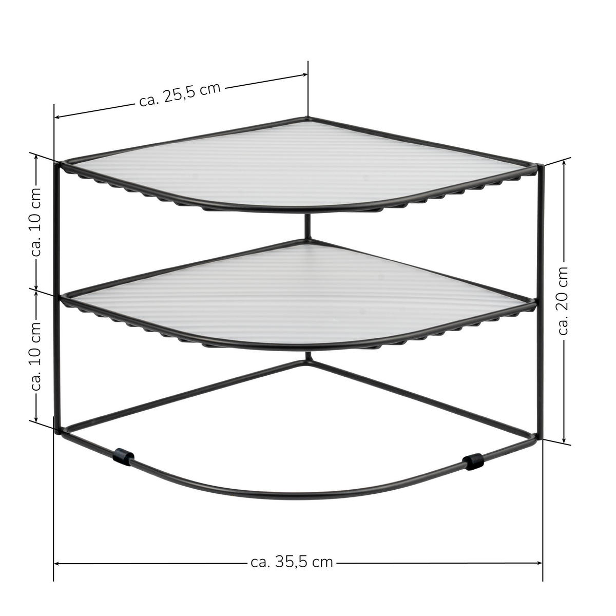 ECKREGAL, schwarz, Stahl - Schwarz, Metall (25/20/25cm) - bremermann