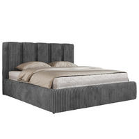 POLSTERBETT SAVINO CLASSIC 160/200 - Grau Cord - Schaum-Matratze - Grau, Textil (160/200cm) - MKS