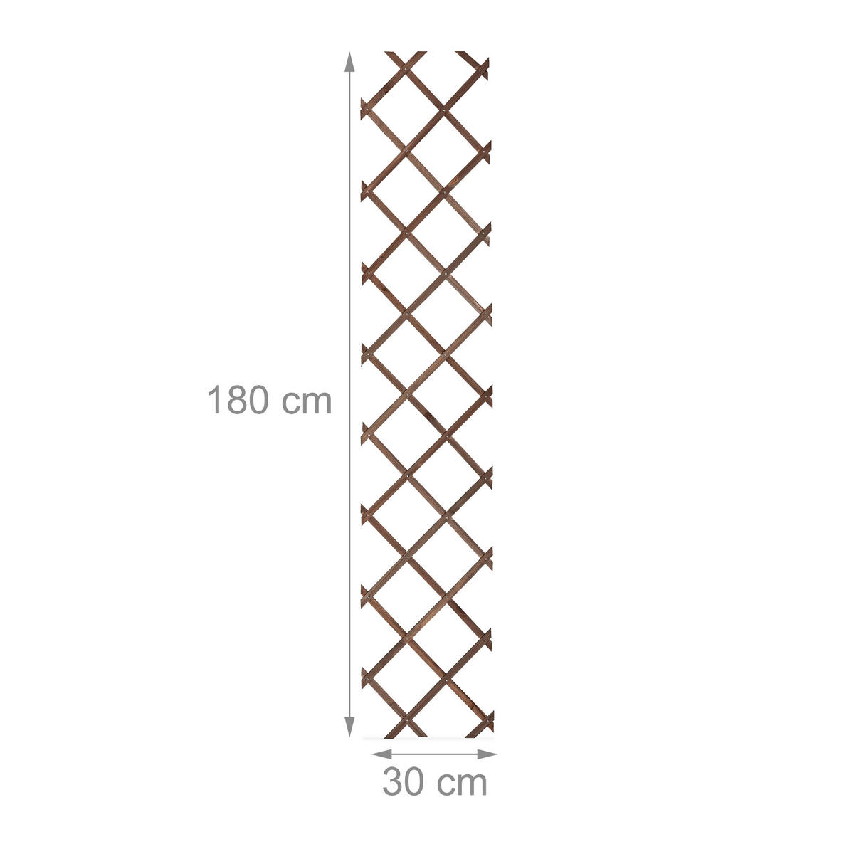 3XRANKGITTER - Braun, Holz (30/180/1.5cm) - Relaxdays