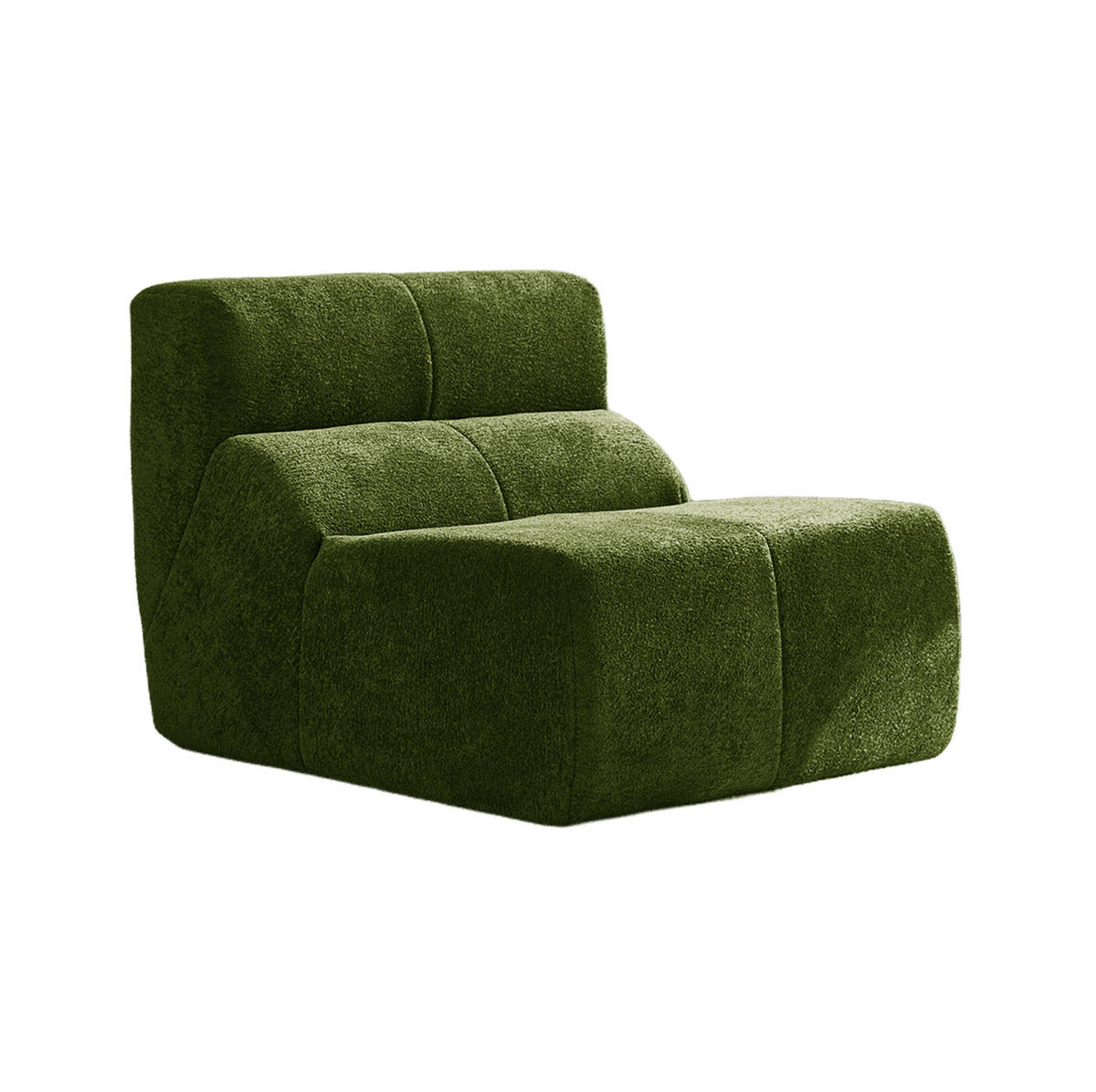 SOFA-SESSEL Samtbezug komprimiert ohne Montage 94/110/79 cm Grün - Grün, Textil (110/79/94cm) - Redom
