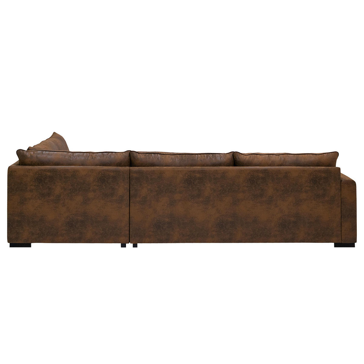 ECKSOFA mit Ottomane - Dunkelbraun/Braun, Buchenholz/Textil (299/216cm) - home24