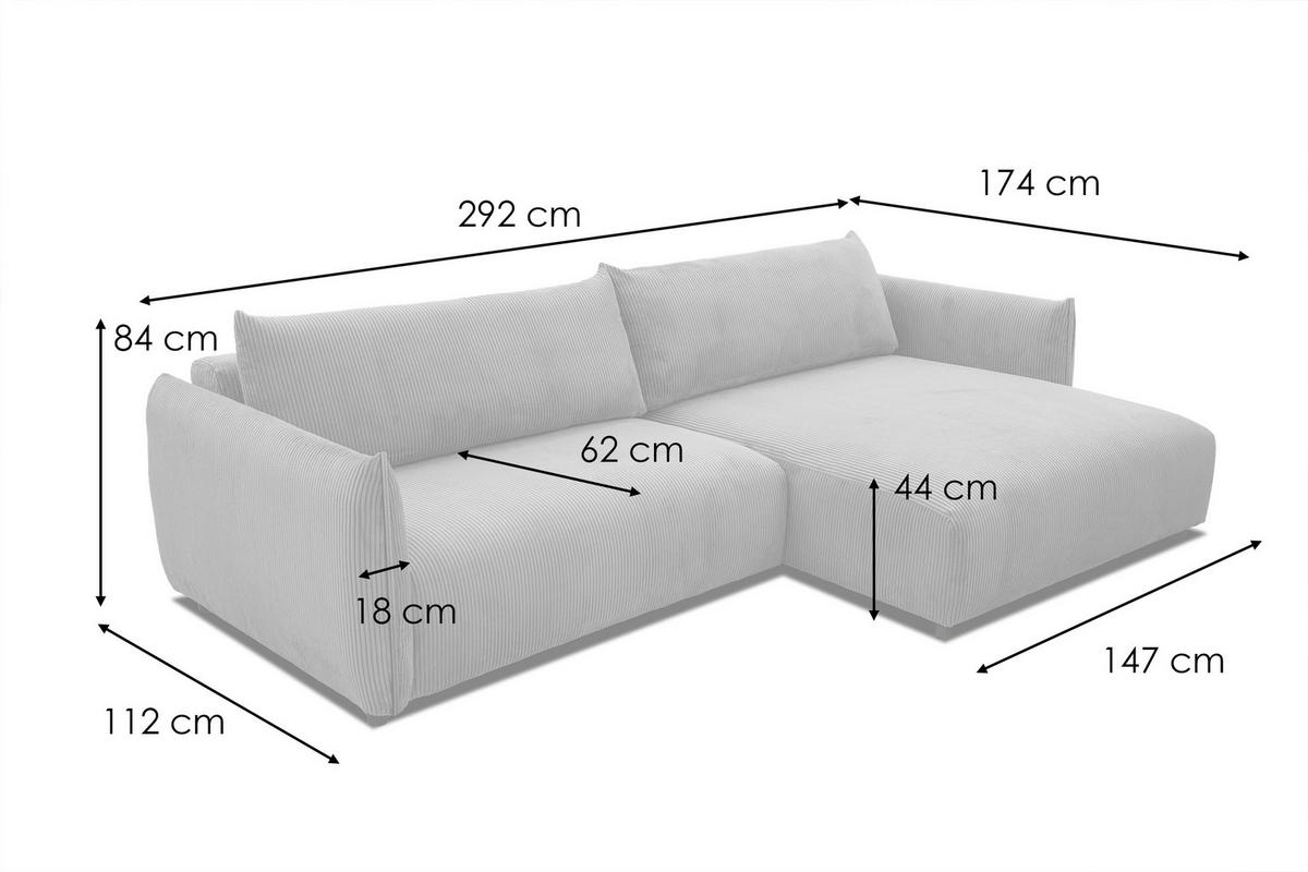 ECKSOFA TAUER 5-Sitzer, weiß - Schwarz/Weiß, Holzwerkstoff/Kunststoff (292/174cm) - Courtois Laville
