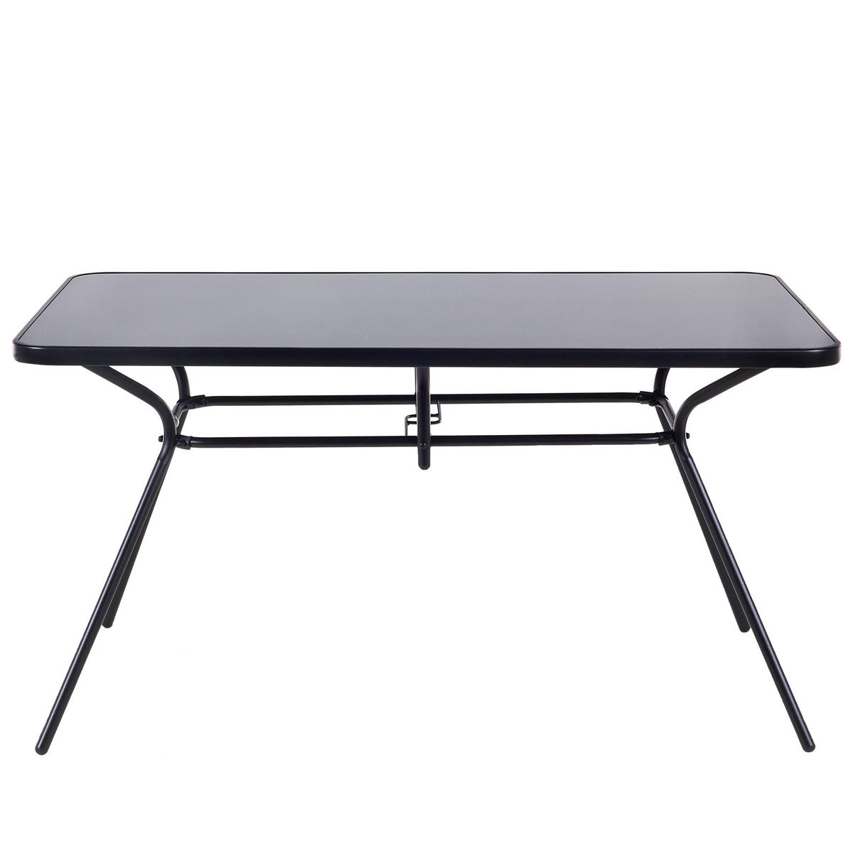 GARTENMÖBEL SET 6-Sitzer Stahl schwarz Livo - Schwarz, Metall - Beliani