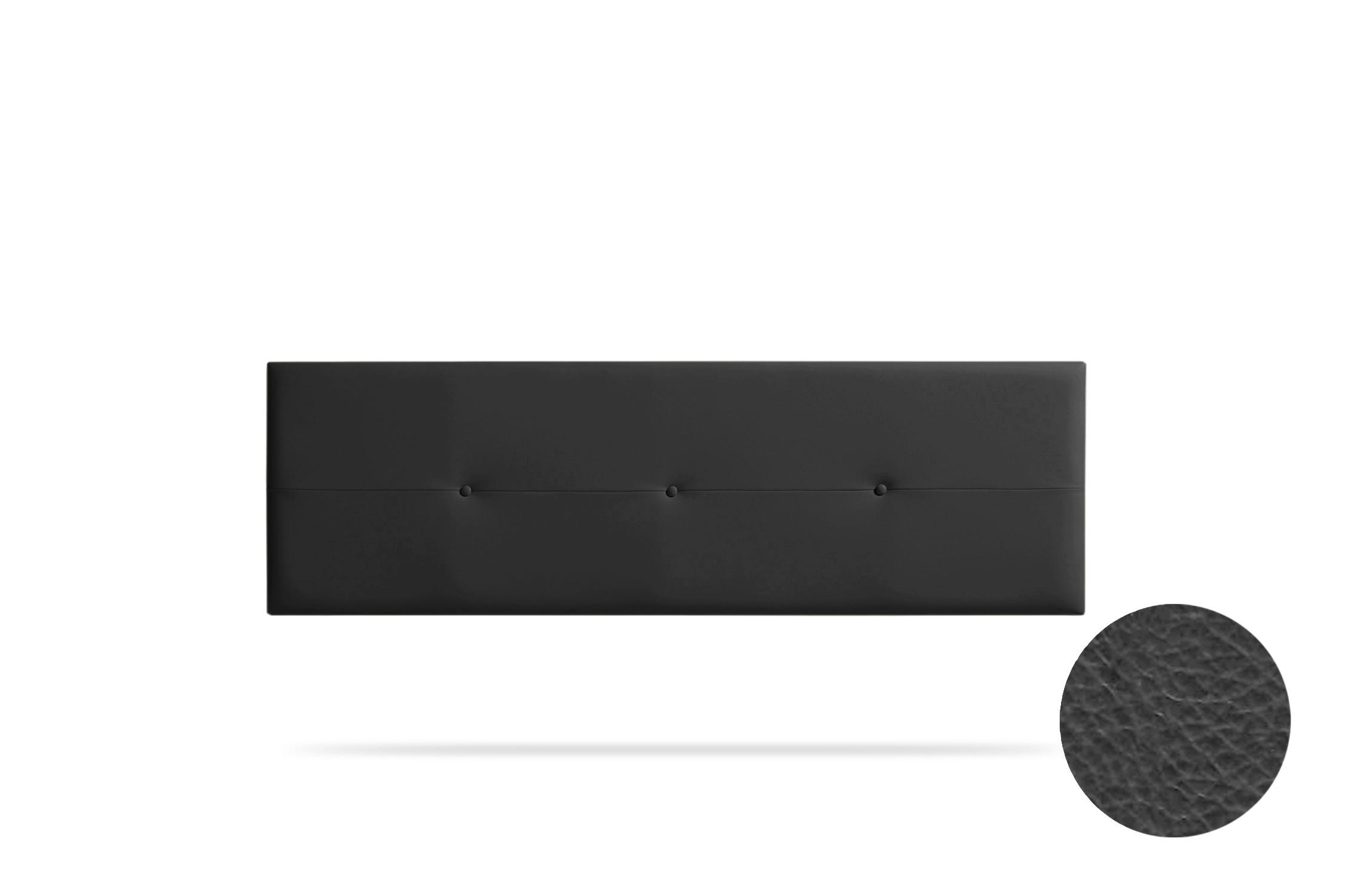 Kopfteil gepolstert NAPOLI Kunstleder 90x50x5 cm - Schwarz - Moonia - Schwarz, Holz (90/5/50cm)