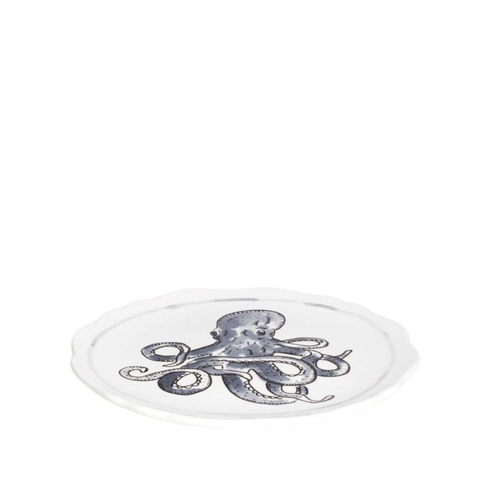TELLER Oktopus in Schwarz - 15cm - Multicolor, Keramik (12/12/1.5cm) - Blond Amsterdam
