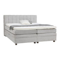 BOXSPRINGBETT Liam Hellgrau ca. 180 / 200 cm - Hellgrau, Holz - Mömax