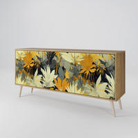 SIDEBOARD SUNKISSED LILY, Eicheneffekt, 164,5x42x77,5 cm, 3 Türen - Eichefarben/Buchefarben, Holzwerkstoff/Buchenholz (164.5/77.5/42cm) - SpaceRebels