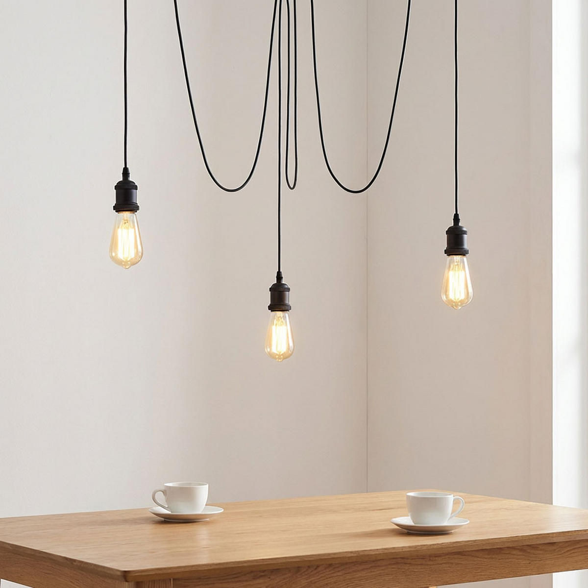 HÄNGELEUCHTE OLIVER Metall schwarz, 3-flammig, Ø200 cm - Schwarz, Metall (200/200/100cm) - Globo Lighting
