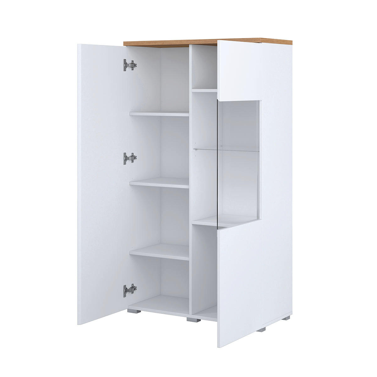 OMARA ZA POSODO Liko Bela in lesena - bela, leseni material (80/140/34.5cm) - Petits-meubles