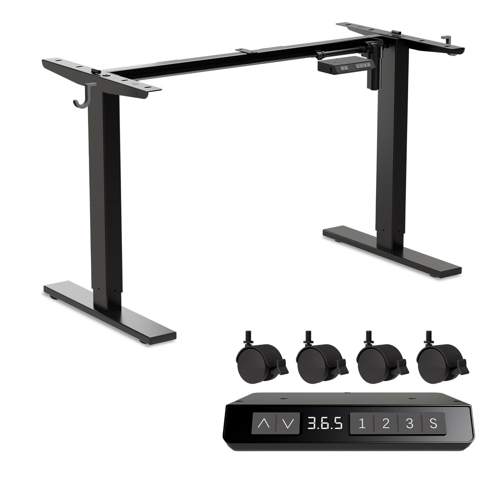 SCHREIBTISCHGESTELL höhenverstellbar 70–119 cm - Schwarz, Metall (120/60/69cm) - HOMAVO