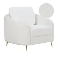 SESSEL Bouclé Weiß Trosa - Goldfarben/Weiß, Textil (100/88/86cm) - Beliani