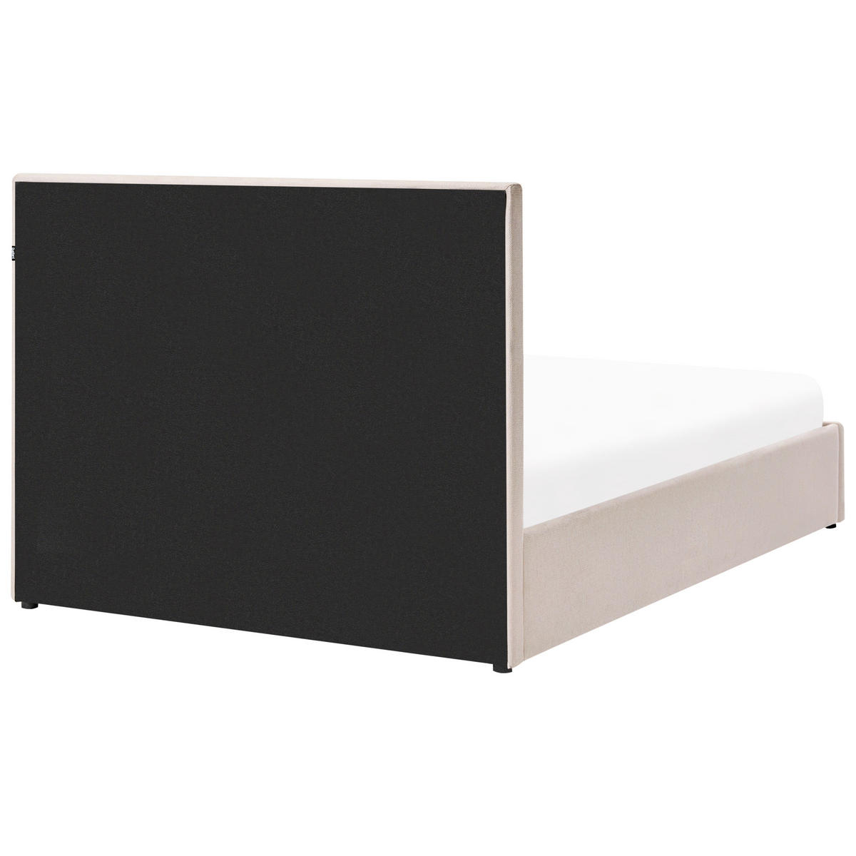 BETT mit Stauraum 140/200 cm Stoff Beige Quiberon - Beige, Textil (140/200cm) - Beliani