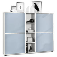 HIGHBOARD Cuba Türen in Denim matt - Pastellblau, Holzwerkstoff (130.5/105.5/35.5cm) - Vladon