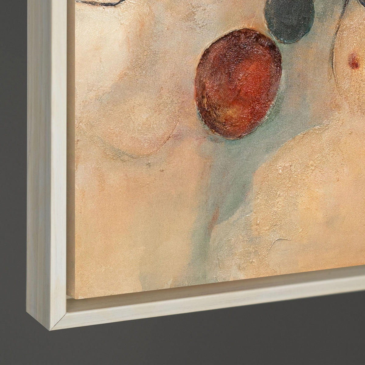 GEMÄLDE Scharlachrote Sternbilder Schattenfugenrahmen Beige 120x80 cm - Beige, Holz (120/80cm) - YS-art gallery